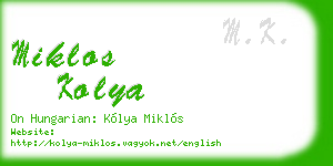 miklos kolya business card